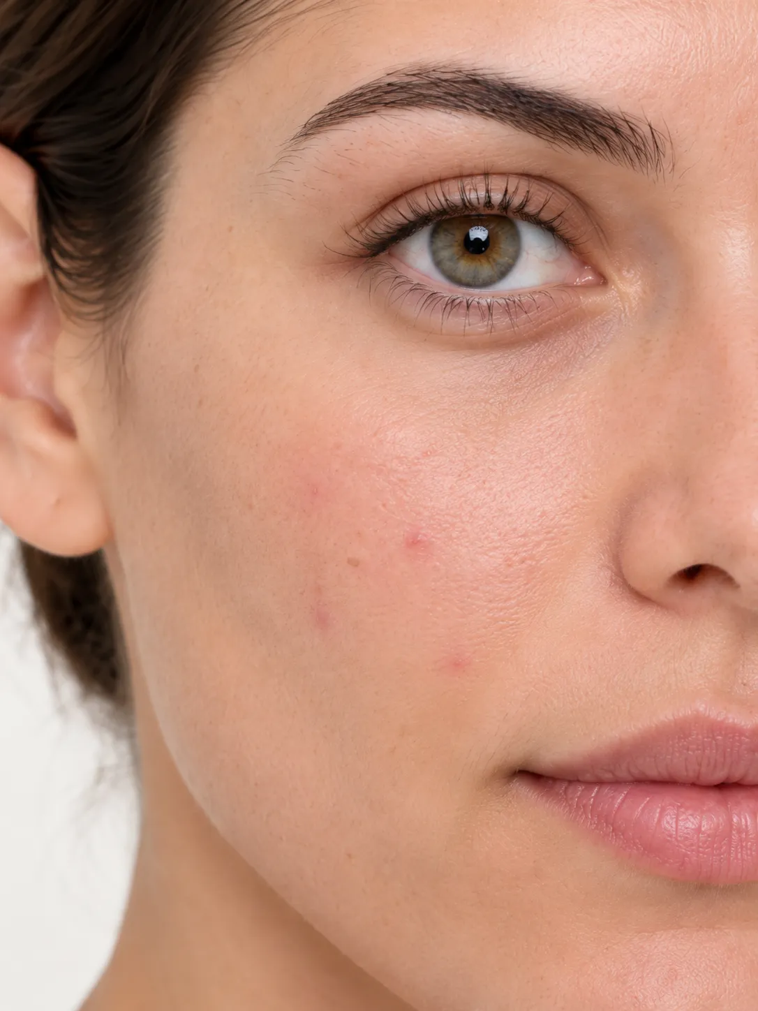 Close-up of facial skin texture